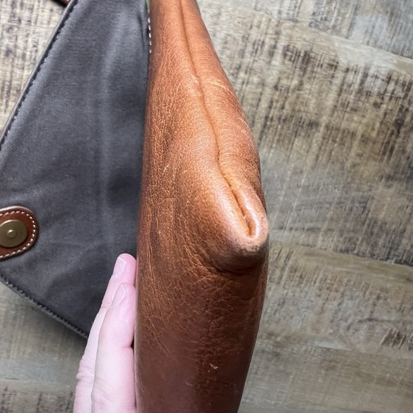 J CREW Cognac Leather Clutch Bag with Chain Strap Leather Convertible Chic - Picture 7 of 16